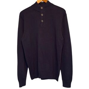 Refectory dark navy blue men’s medium crew neck 3 button sweater NWT business